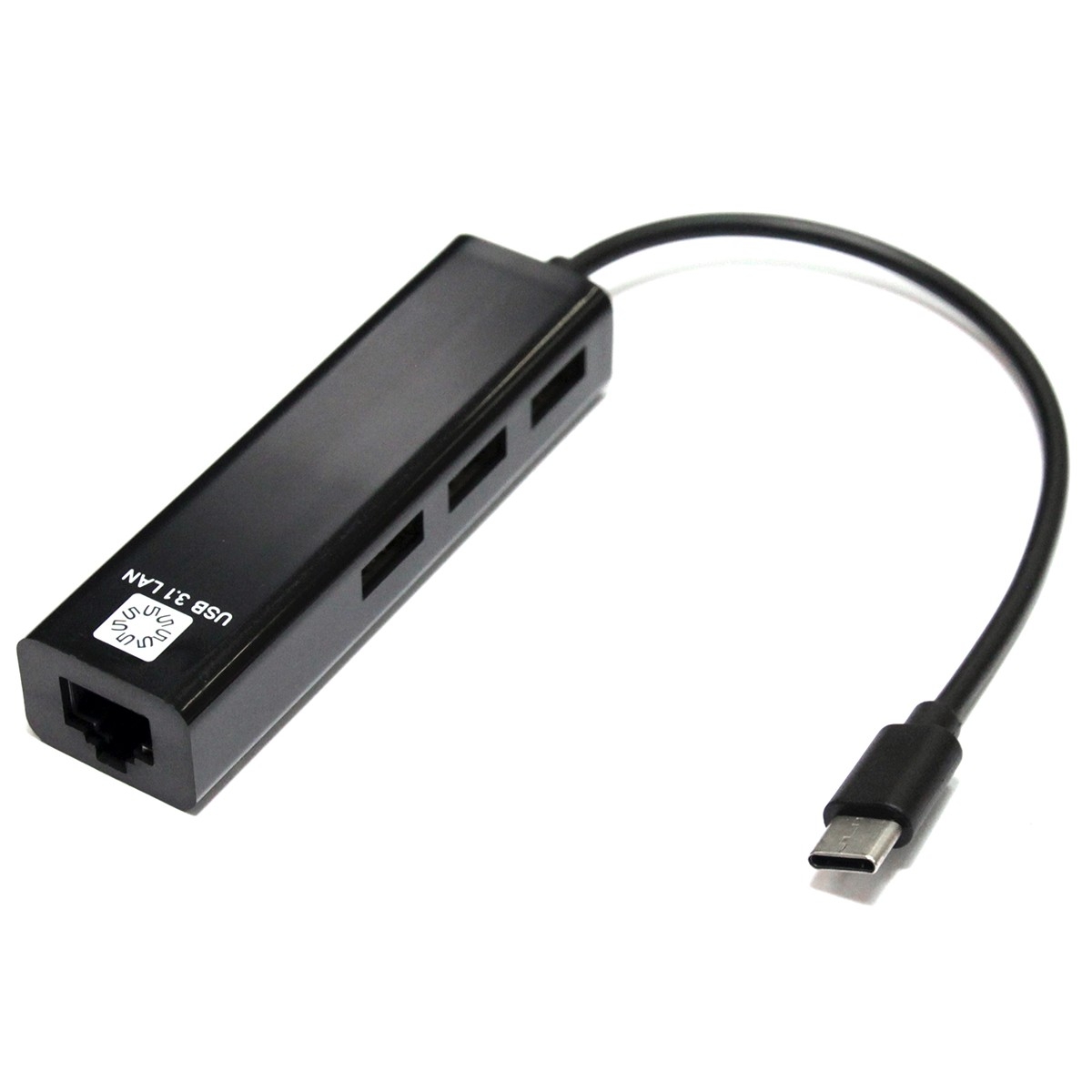 Кабель-адаптер 5bites UA3C-45-09BK, USB-C→RJ-45+3×USB2.0