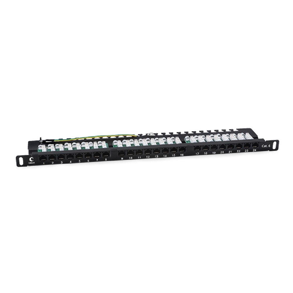 Патч-панель Cabeus PLHD-24-Cat.6-Dual-90-0,5U, 19", 24×RJ-45, Cat.6, 0,5U