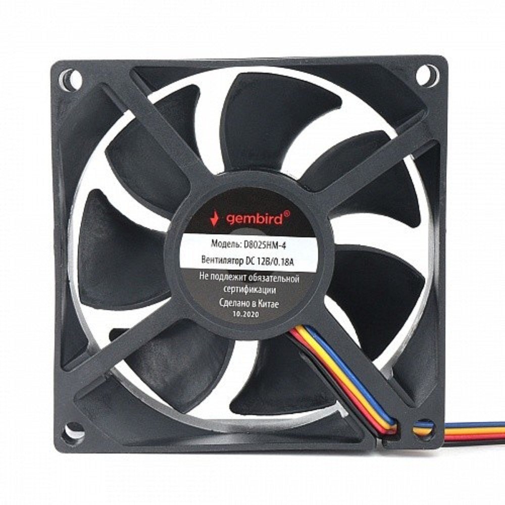 Вентилятор Gembird D8025HM-4, 80×80×25 мм, 4-pin PWM, 12 В