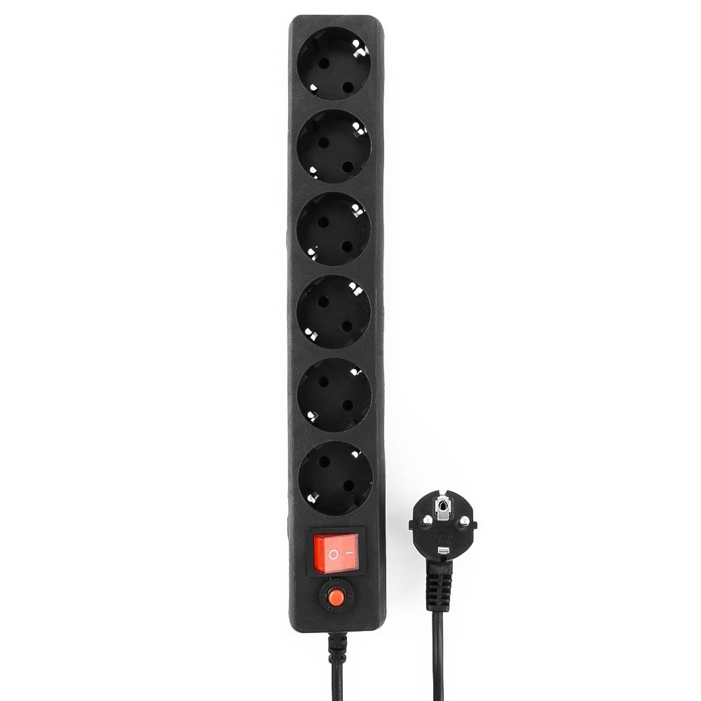 Сетевой фильтр Гарнизон ECL-6-B-5, 6 розеток, 10А, 5м