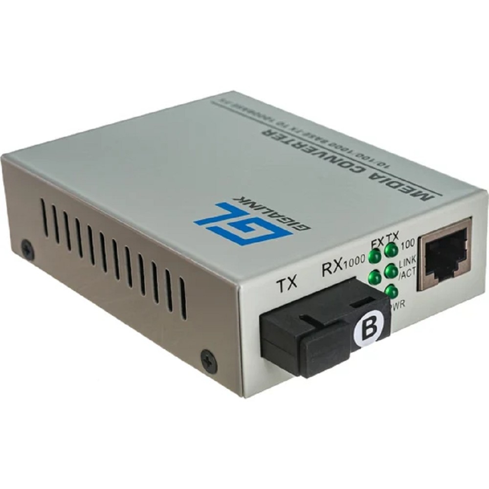 Медиаконвертер GIGALINK GL-MC-UTPF-SC1G-18SM-1550-N, 1GbE, SM, до 20 км