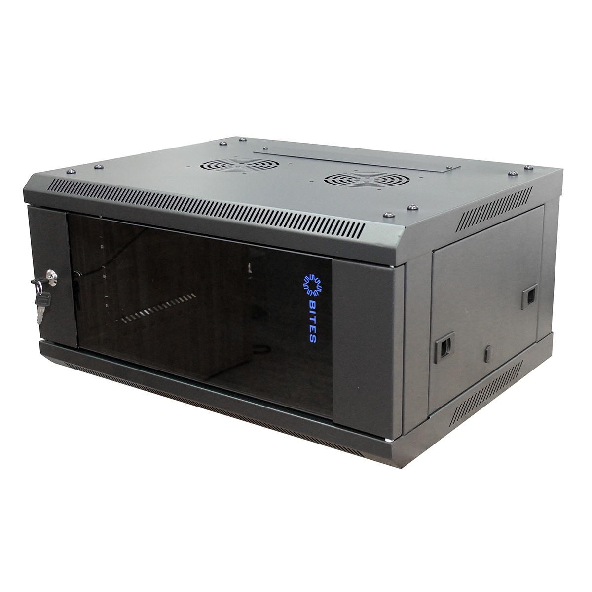 Шкаф настенный 5bites TC6401-09B, 9U, 600×450мм, стекло-металл