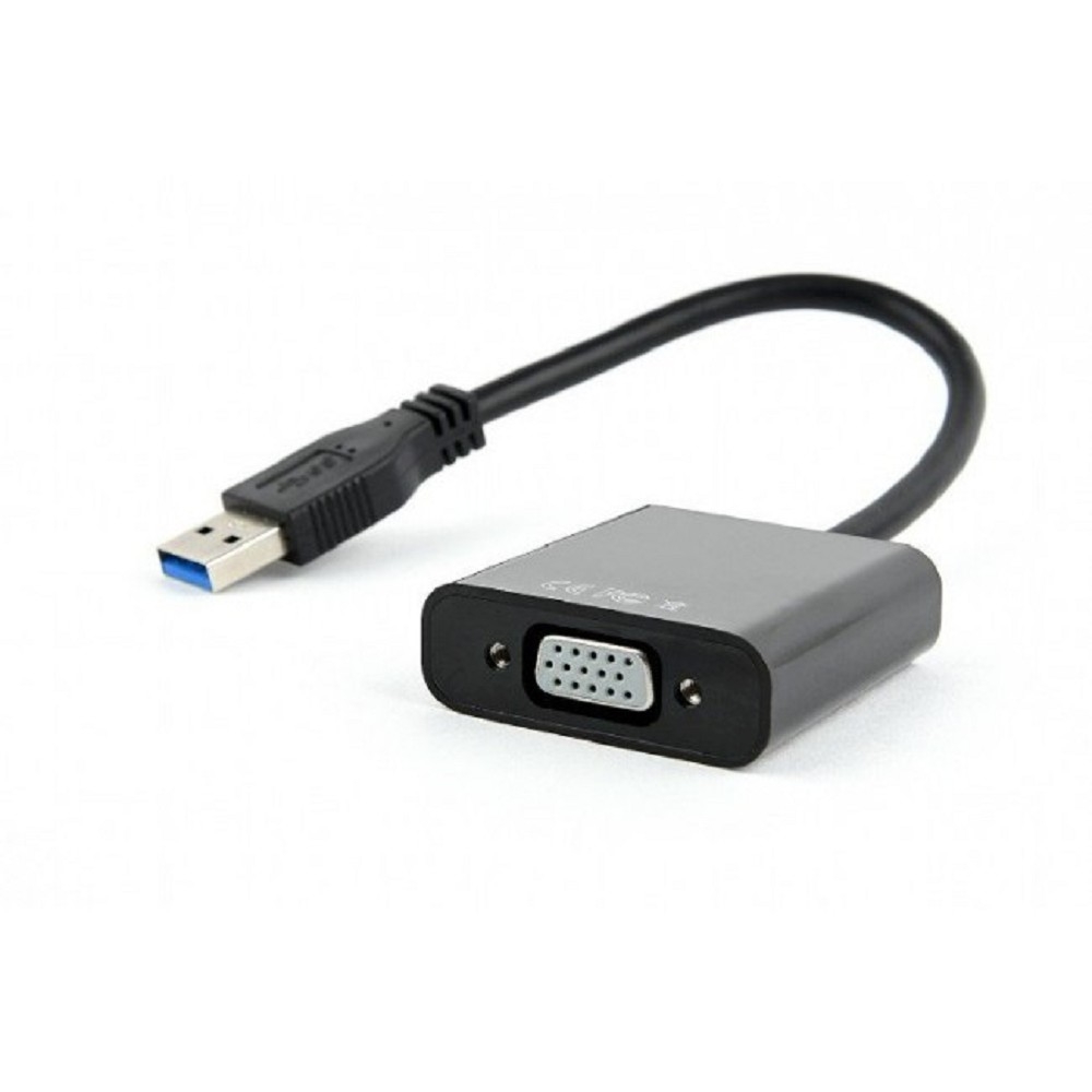 Видеоадаптер Cablexpert AB-U3M-VGAF-01, USB 3.0 — VGA, черный