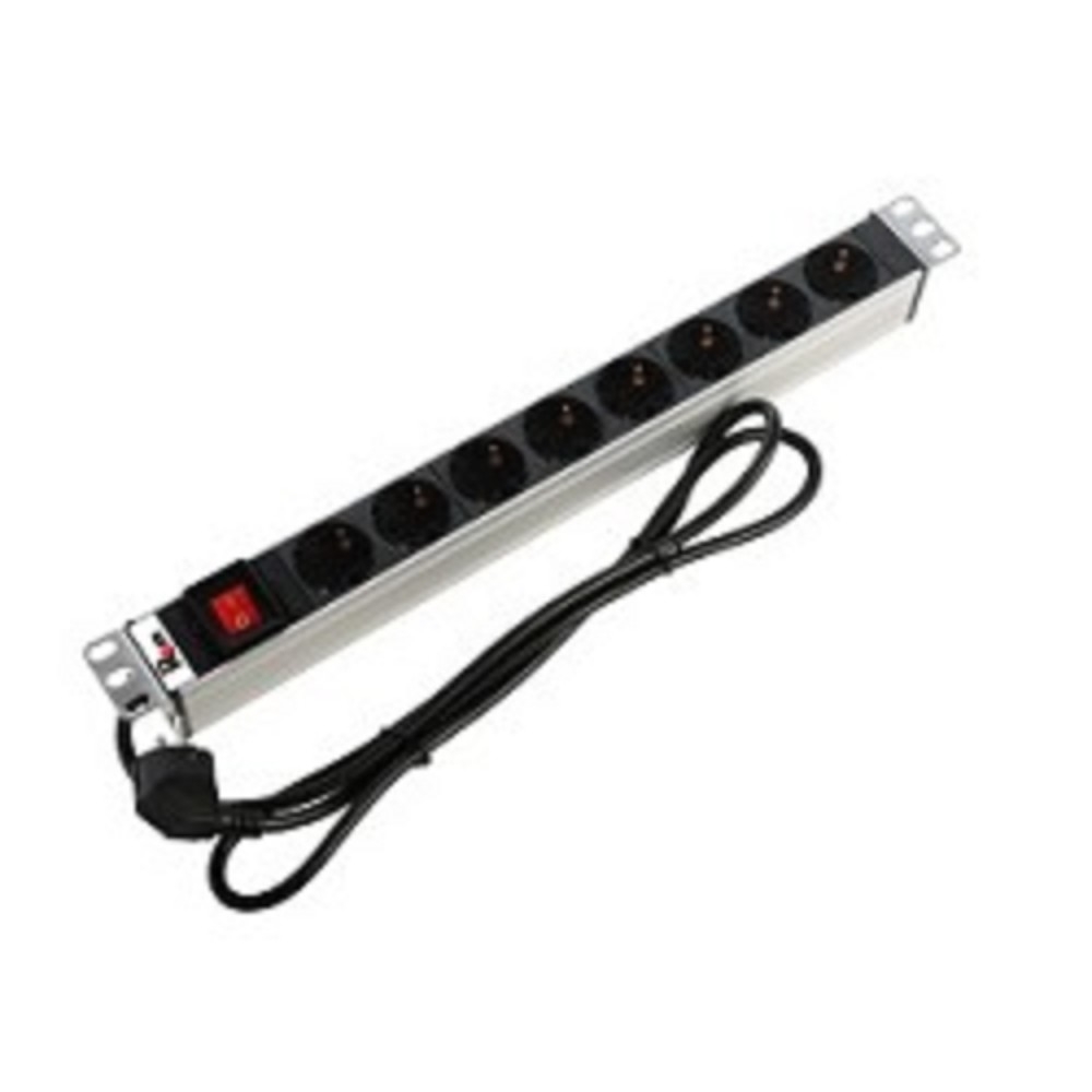 Блок розеток ЦМО R-16-8S-V-440-3, 16A, 8×Schuko, 1U, 3 м