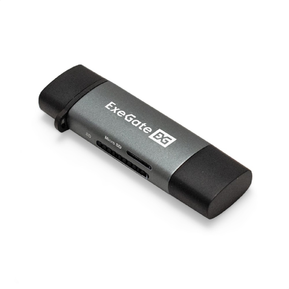 Кардридер ExeGate EX297630RUS, USB Type-A/Type-C, SD/microSD