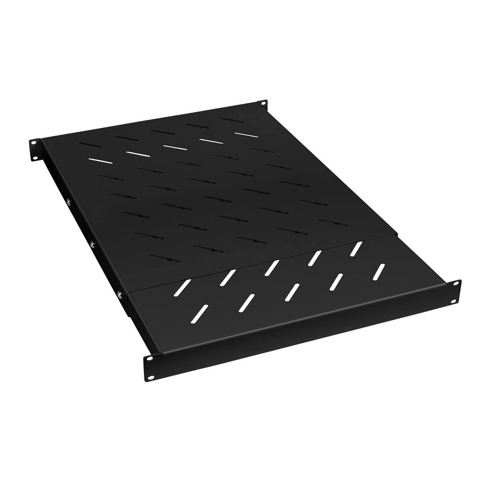 Полка Cabeus SH-J018-SS-600-100KG-BK, 19", усиленная, 100 кг, глубина 600-1000 мм