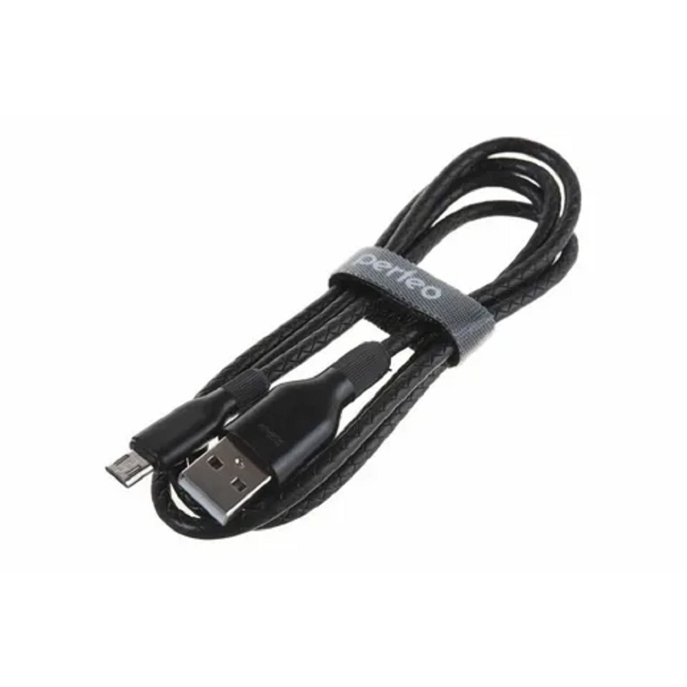 Кабель Perfeo U4718 USB-A — USB-C, 2.4 А, 1 м, силикон, черный