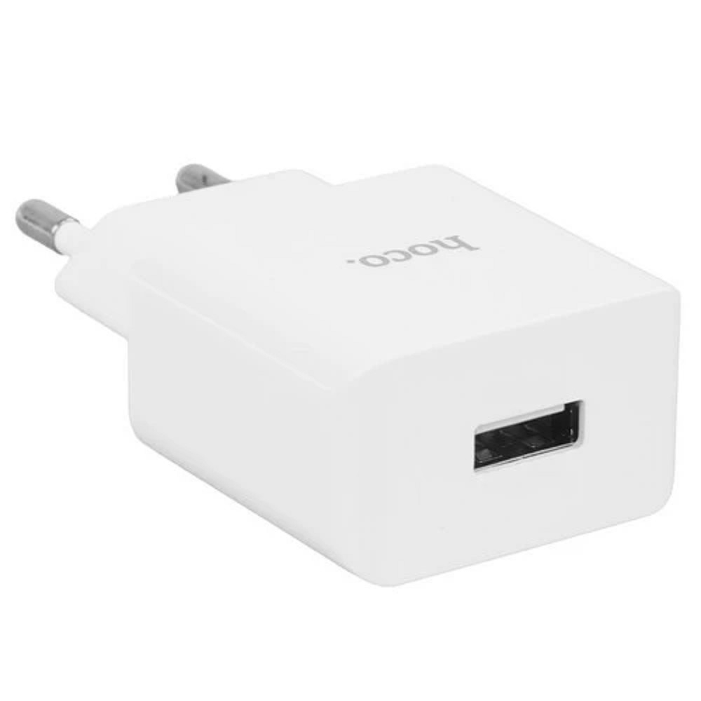 Сетевое зарядное устройство HOCO C106A, 1×USB, 10.5 Вт, белое