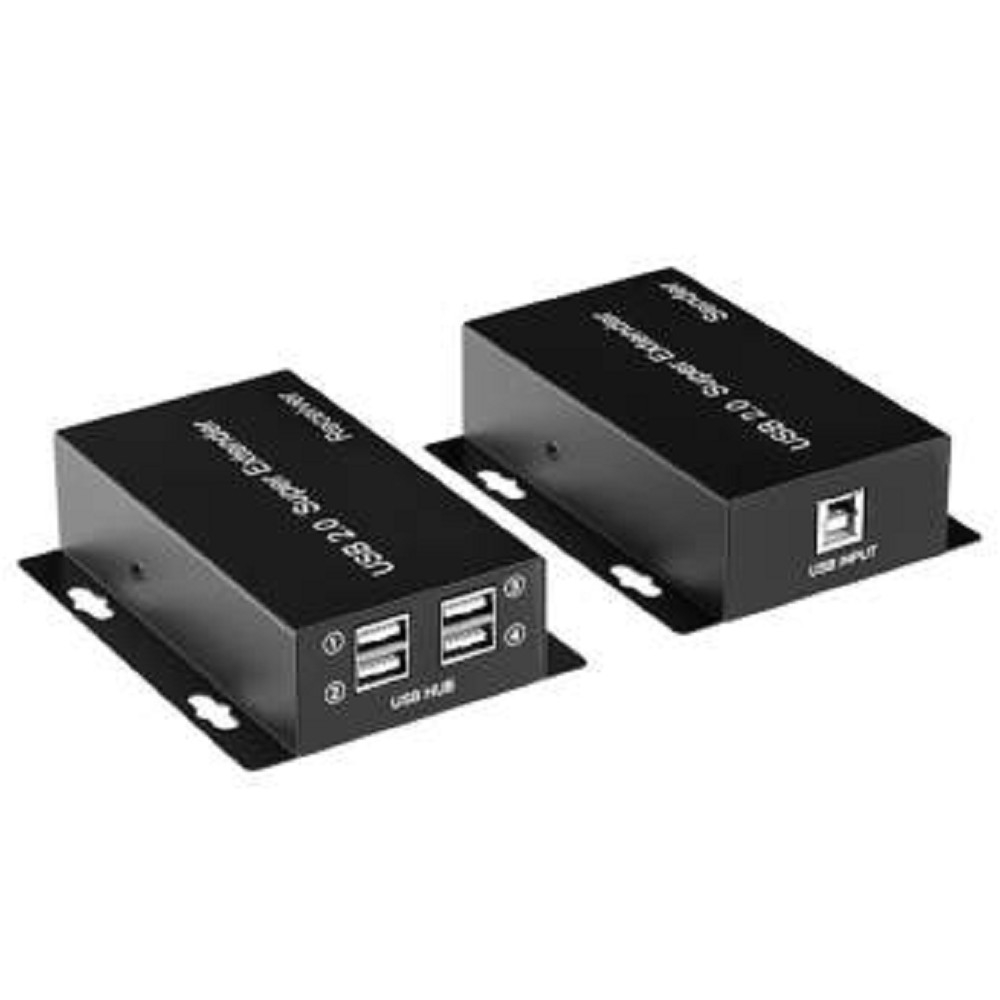 Удлинитель USB ORIENT VE02U4P, USB 2.0 по витой паре, 4 порта, до 50 м