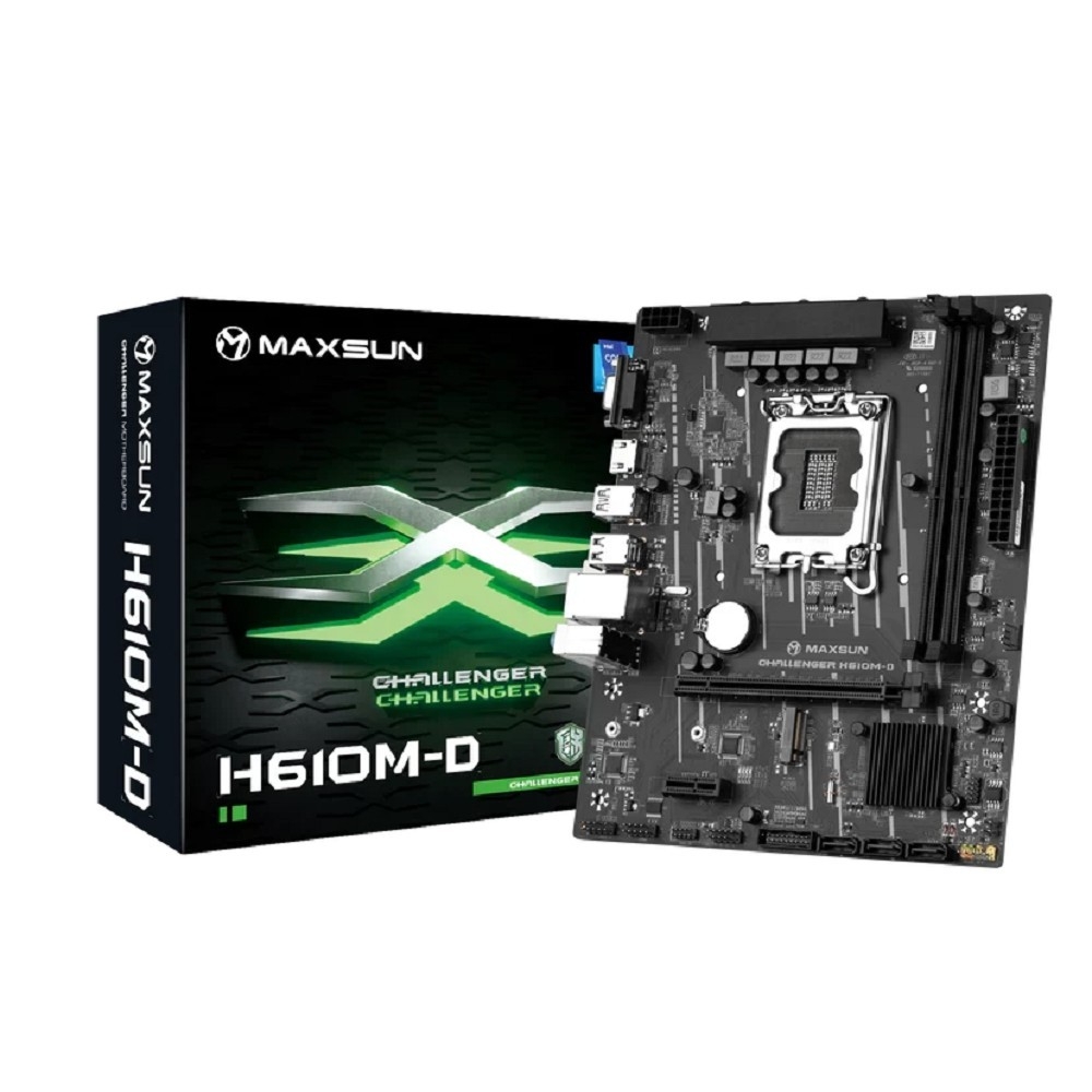 Материнская плата Maxsun MS-Challenger H610M-D, LGA1700, Intel H610, 2×DDR4, microATX