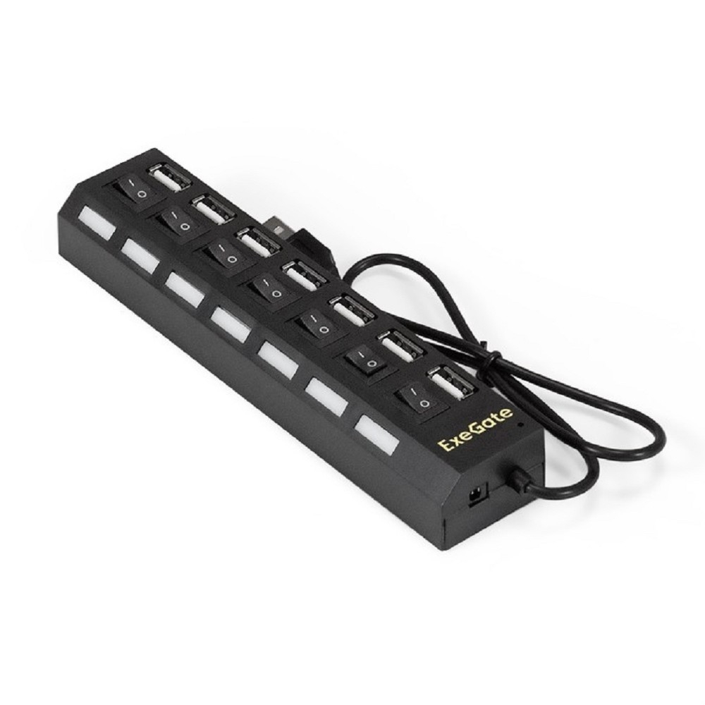 USB-хаб ExeGate EX293978RUS DUB-72SW, 7×USB 2.0, USB Type-A