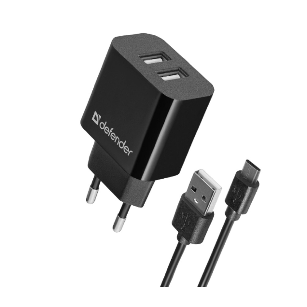 Зарядное устройство Defender 83581, USB, 2xUSB 10.5W