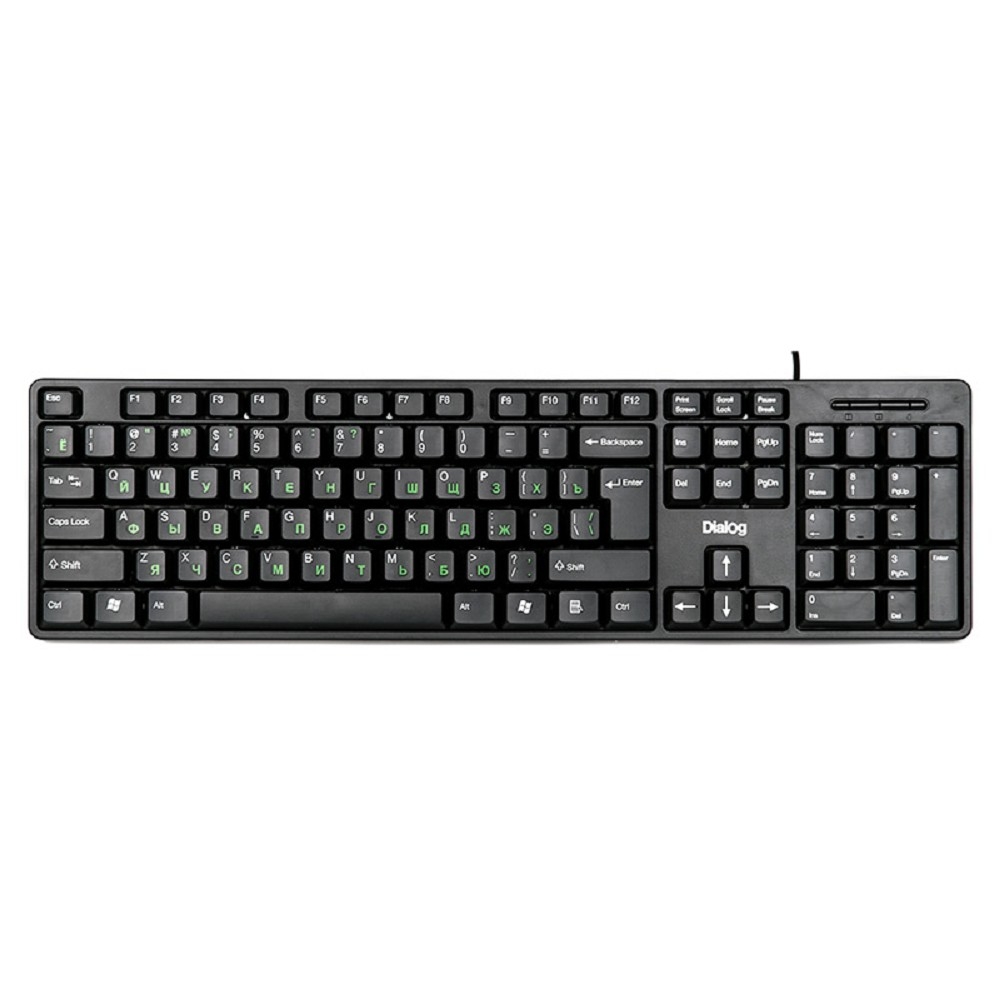 Клавиатура Dialog KS-030U BLACK, проводная, USB Type-A, 104 клавиши, чёрная