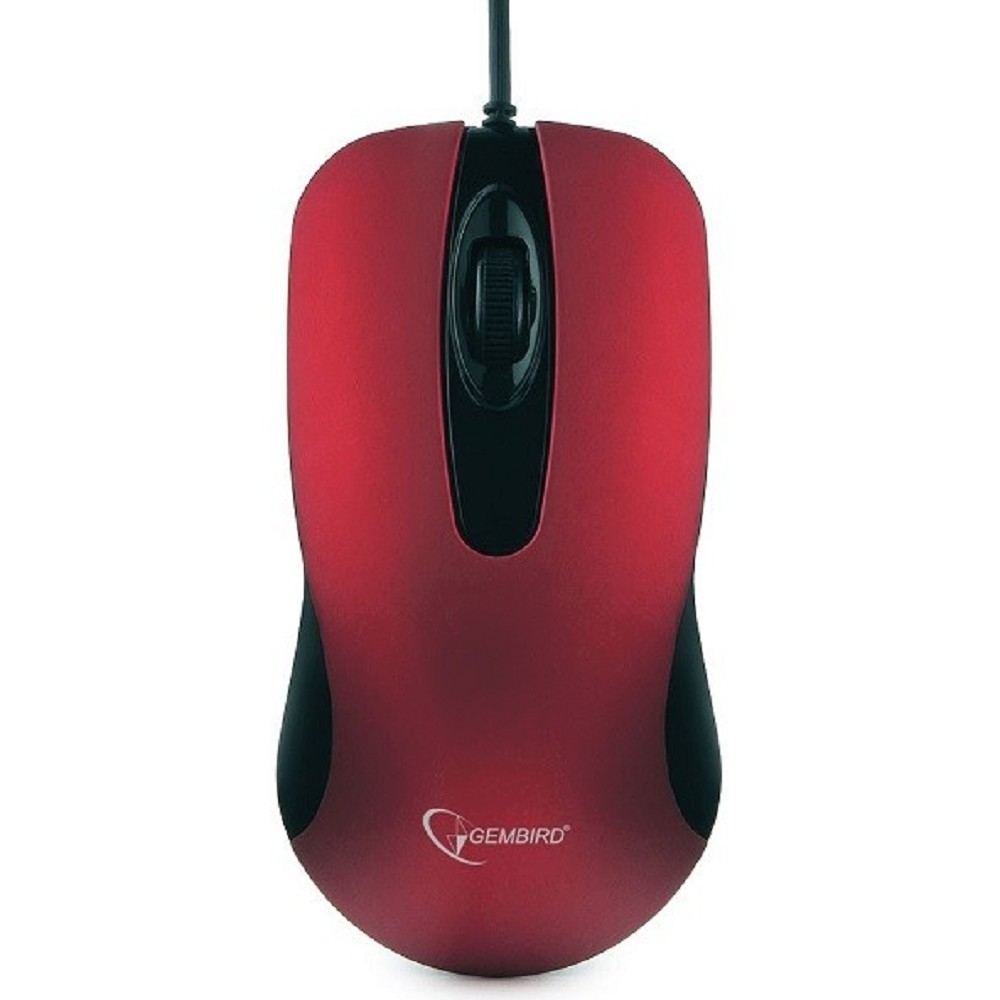 Мышь Gembird MOP-400-R, проводная, USB, 1000 DPI, 3 кнопки, красная