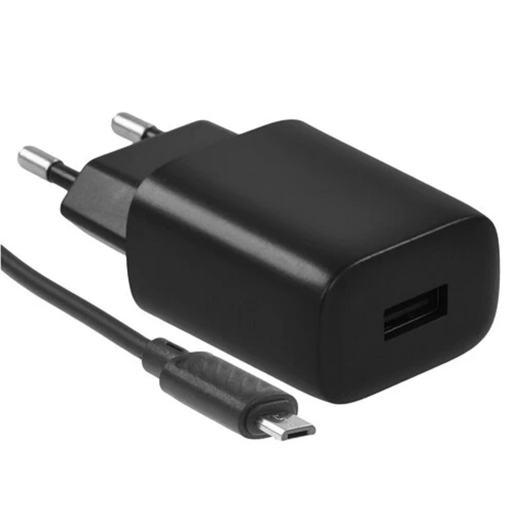 Сетевое зарядное устройство HOCO C134A, 1×USB-A, 10,5 Вт, кабель Micro 1 м, чёрный
