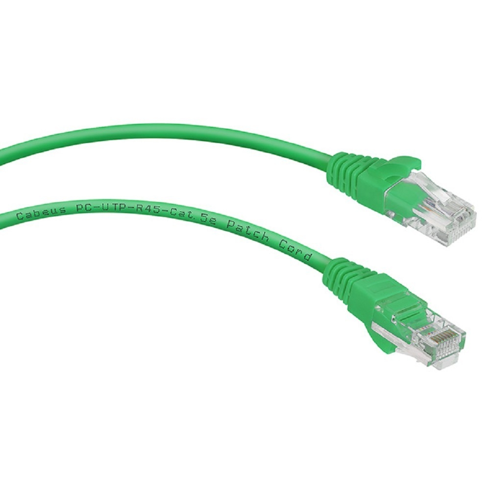 Патч-корд Cabeus PC-UTP-RJ45-Cat.5e-2m-GN, Cat.5e, U/UTP, 2м, зеленый