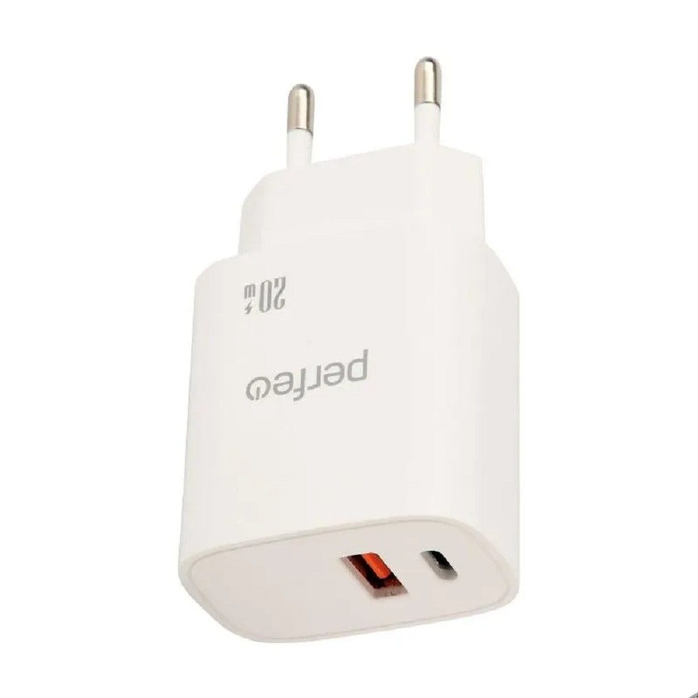 Зарядное устройство Perfeo I4661, 20W, 2xUSB-A+Type-C, белый