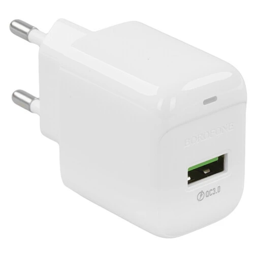 Сетевое зарядное устройство BOROFONE BAS42A White, 1USB, QC3.0, 18W