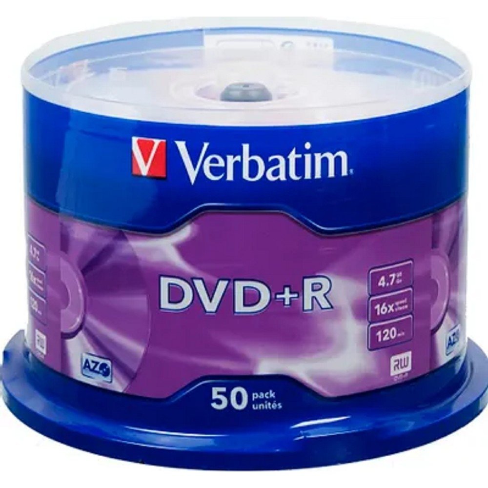 Диск DVD+R Verbatim 43550, 4.7 ГБ, 16x, 50 шт. на шпинделе
