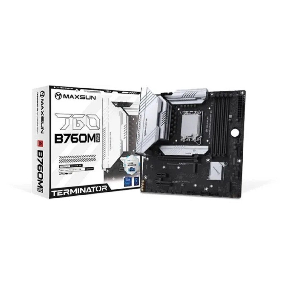 Материнская плата MAXSUN MS-Terminator B760M D5 WiFi, Socket 1700, mATX, DDR5, Wi-Fi 802.11ax