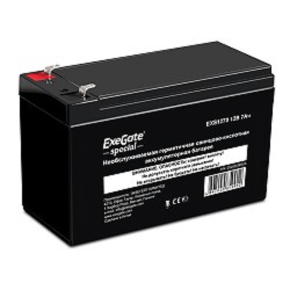 Аккумуляторная батарея ExeGate ES252436RUS, 12В, 7Ач, клеммы F2