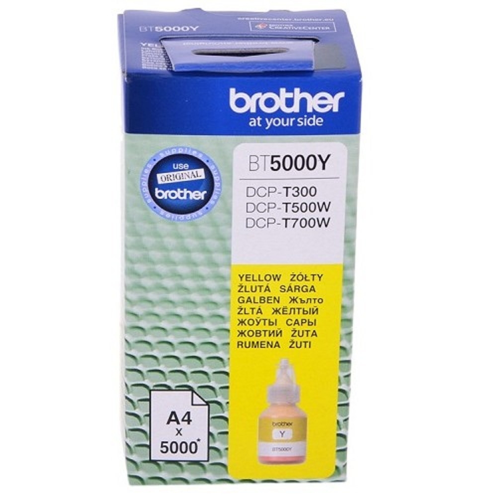 Чернила Brother BT5000Y, жёлтые, 5000 страниц, для DCP-T/MFC-T