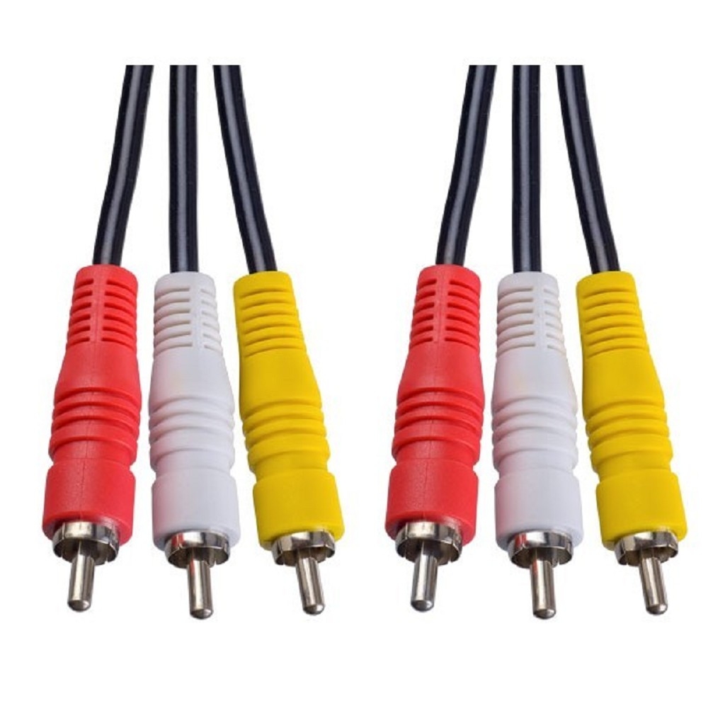 Аудиокабель Perfeo R3102, 3×RCA вилка — 3×RCA вилка, 1 м, чёрный
