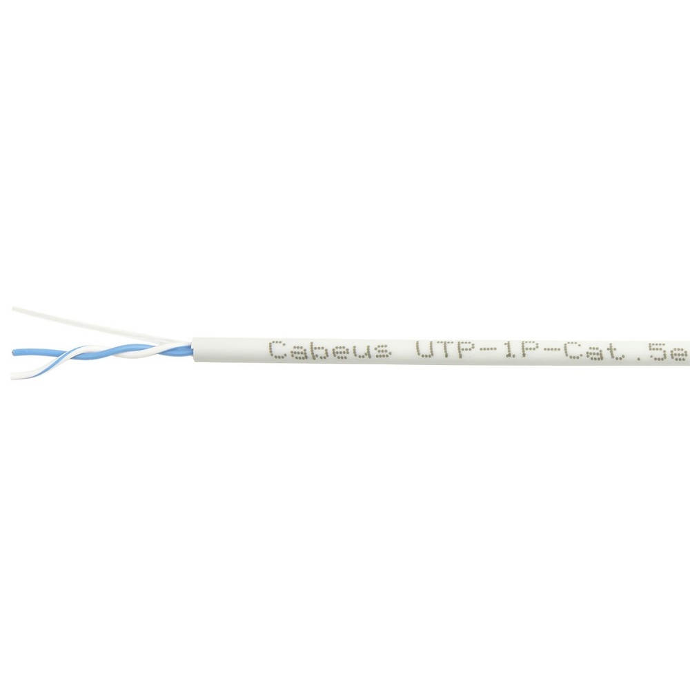 Кабель Cabeus UTP-1P-Cat.5e-SOLID-LSZH-GY-500, кат.5e U/UTP, 1 пара 24AWG, LSZH, 500 м
