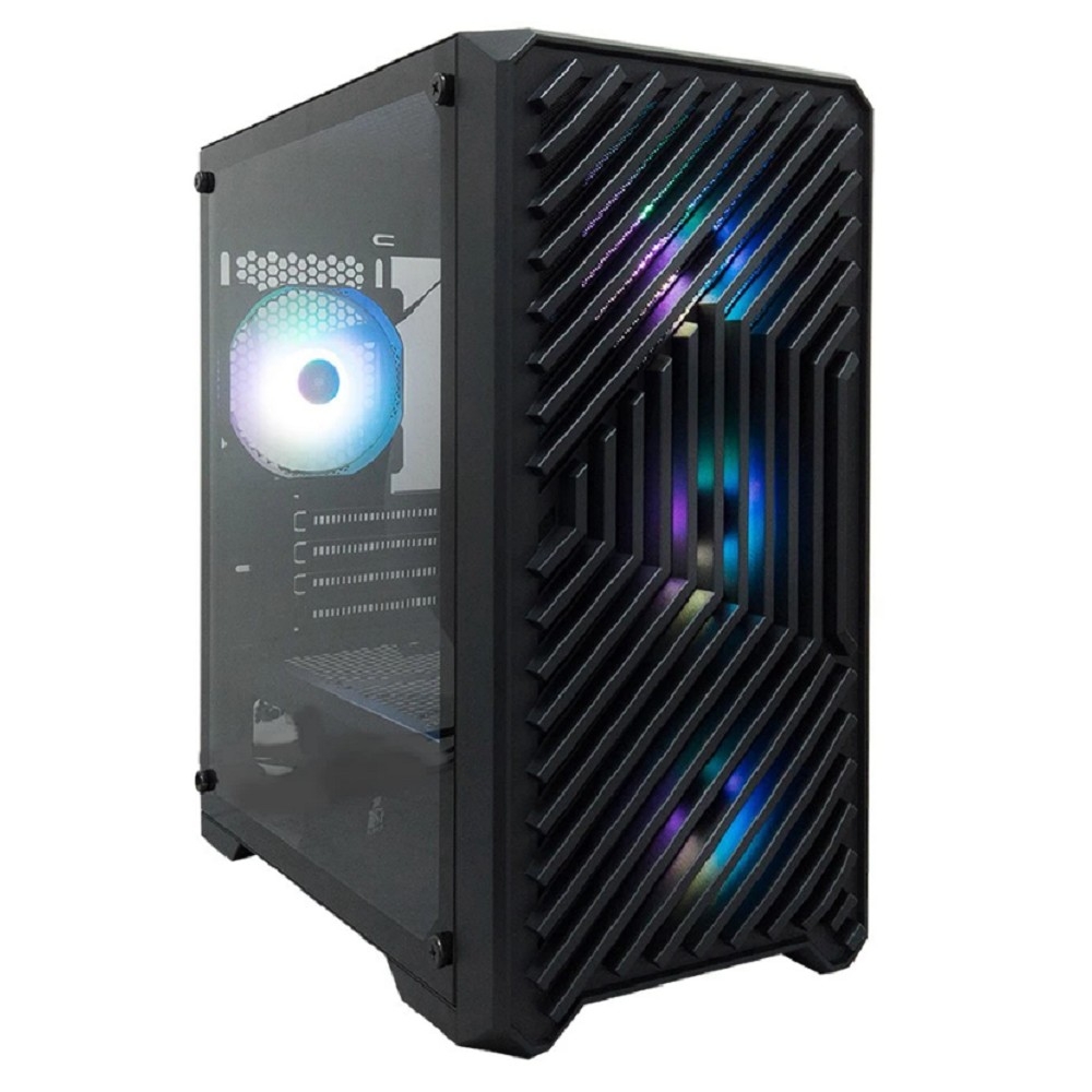 Корпус ПК 1STPLAYER T5-BK-4F7, mITX/mATX, Mini Tower, чёрный