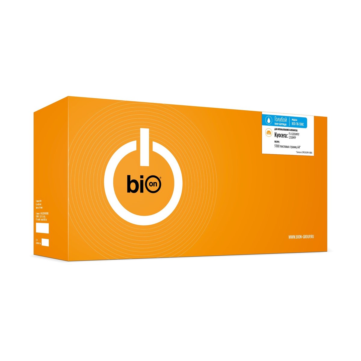 Тонер-картридж Bion BCR-TK-590C, голубой, 5000 стр., с чипом