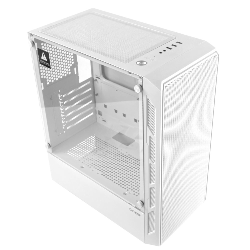 Корпус Ginzzu RX130, ATX, белый, боковое окно, до 330 мм GPU