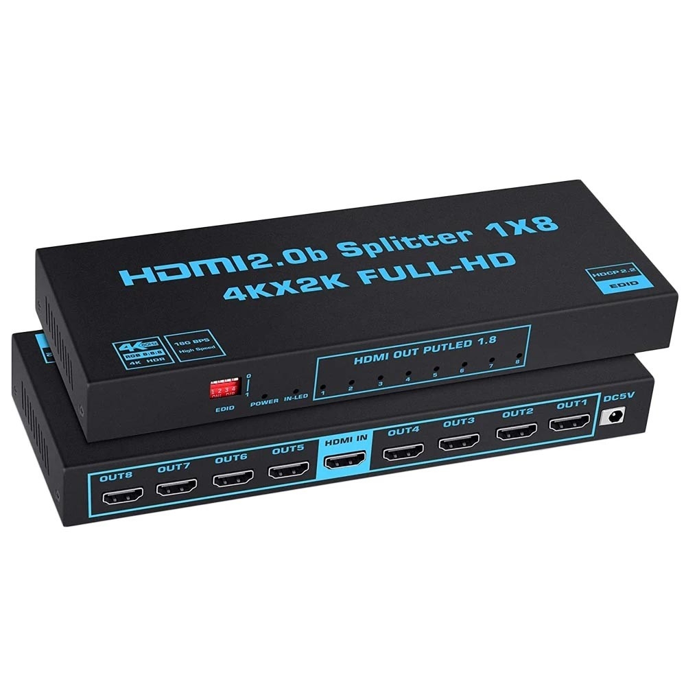 HDMI разветвитель ORIENT HSP0108HL-2.0, 1→8, 4K/60Гц, HDR10