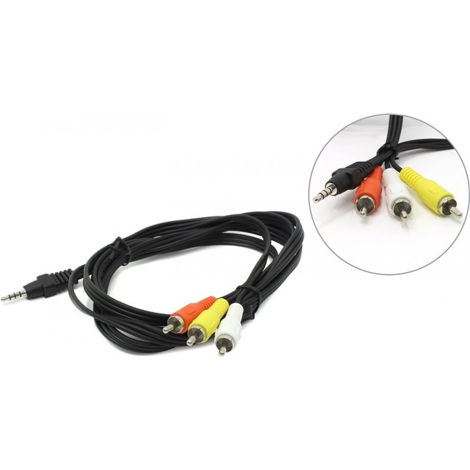 Аудиокабель Cablexpert CCA-4P2R-2M, 3.5mm 4pin→3×RCA, 2м