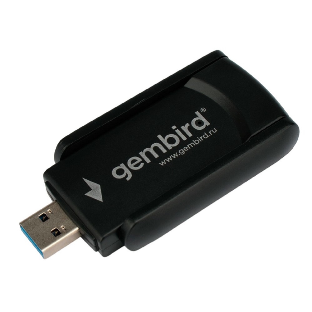 Сетевой адаптер Gembird WNP-UA-020, Wi-Fi 5 + Bluetooth, USB 3.0, 2 антенны