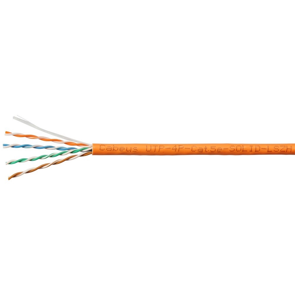 Кабель Cabeus UTP-4P-Cat.5e-SOLID-LSZH-100, U/UTP 5e, 4 пары 24 AWG, 100 м