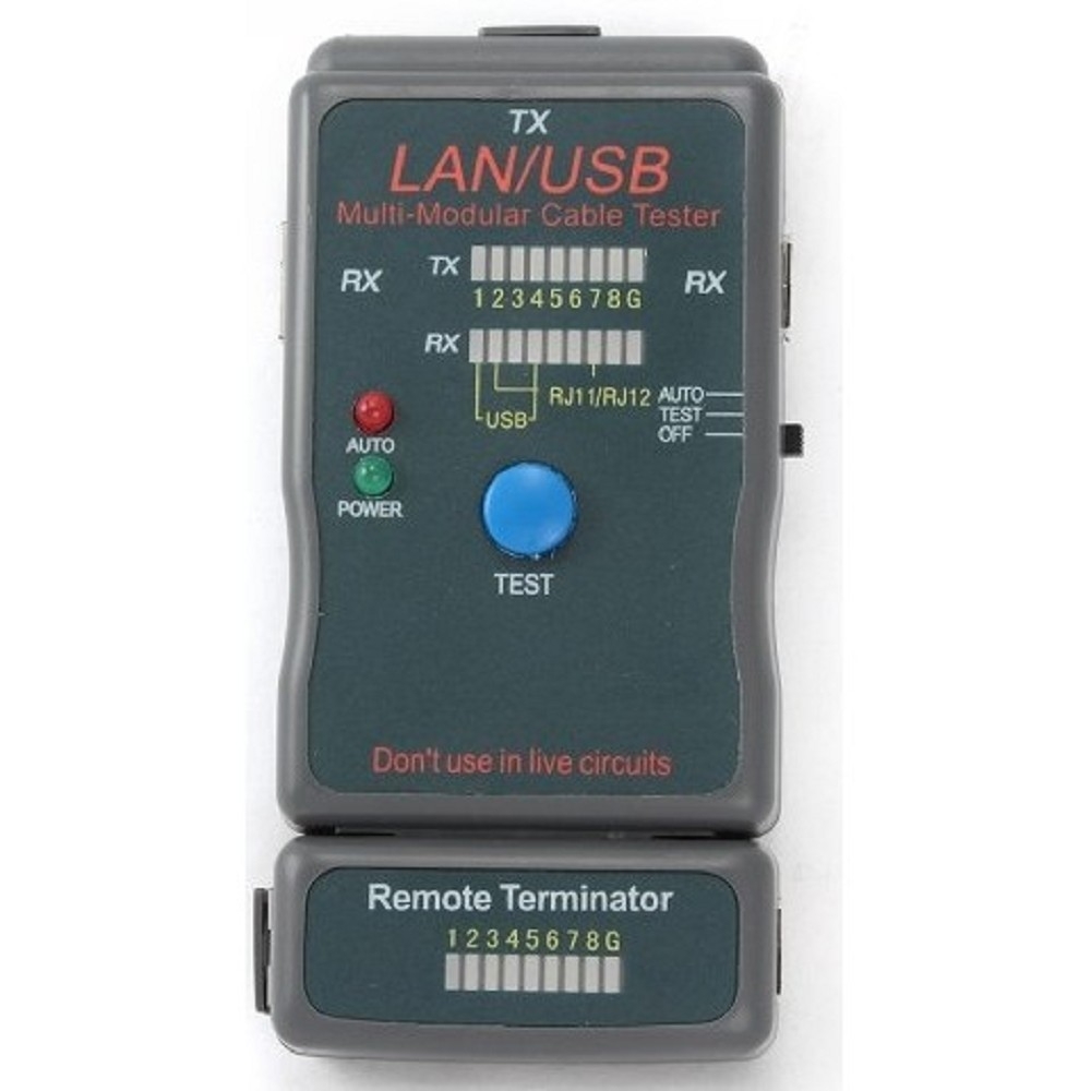 Тестер Gembird NCT-2, LAN, 100/1000 Base-TX, RJ-11, USB