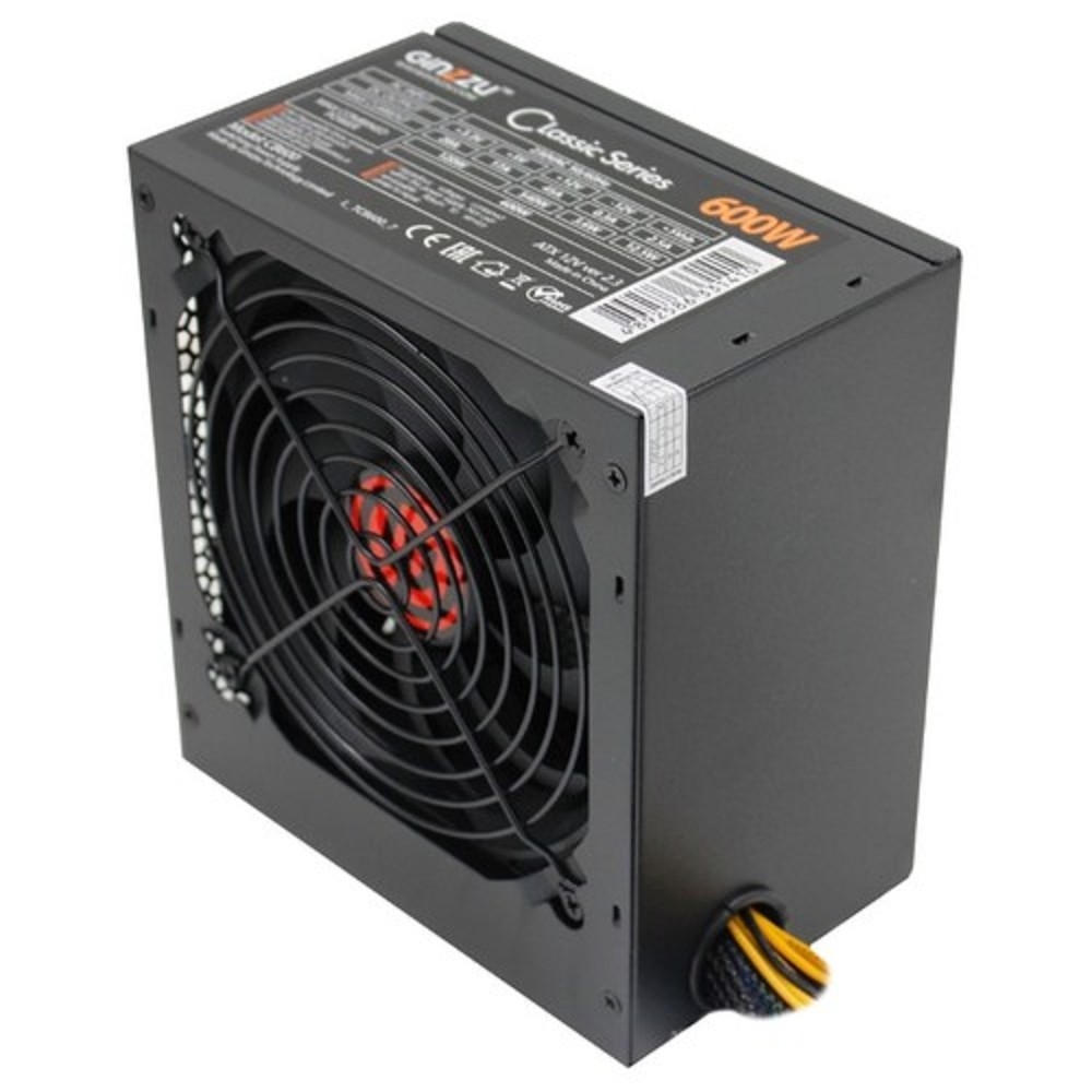 Блок питания Ginzzu CB600, 600 Вт, 20+4 pin, 2×PCI-E 6+2, OEM