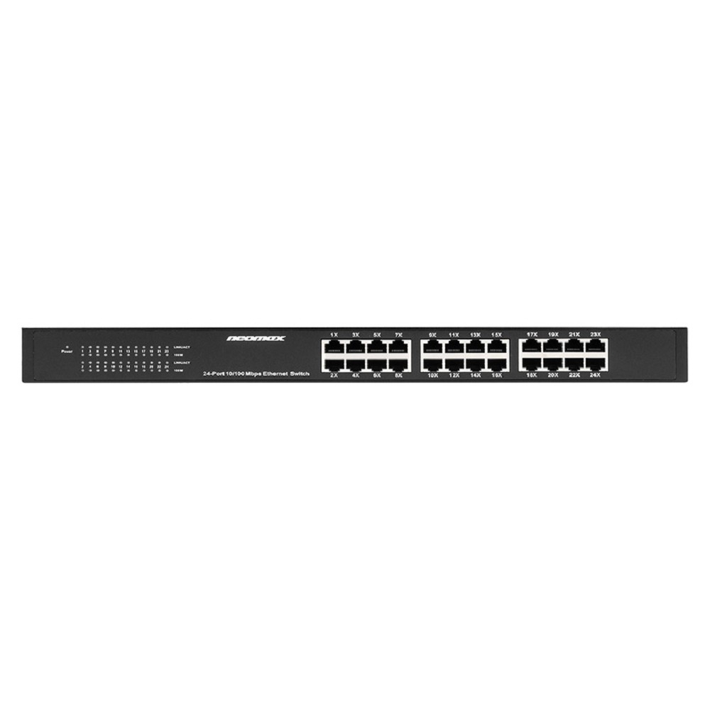 Коммутатор Neomax NMS-124P-100-SR, 24×100 Мбит/с, неуправляемый, 1U, металл