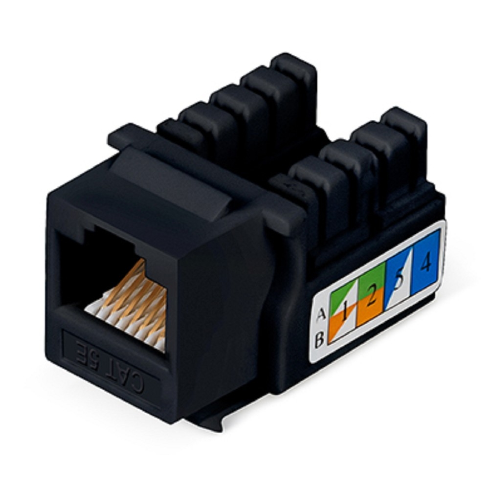 Модуль Cabeus KJ-RJ45-Cat.5e-90-BK, Keystone Jack RJ-45, кат. 5e, тип 110, черный