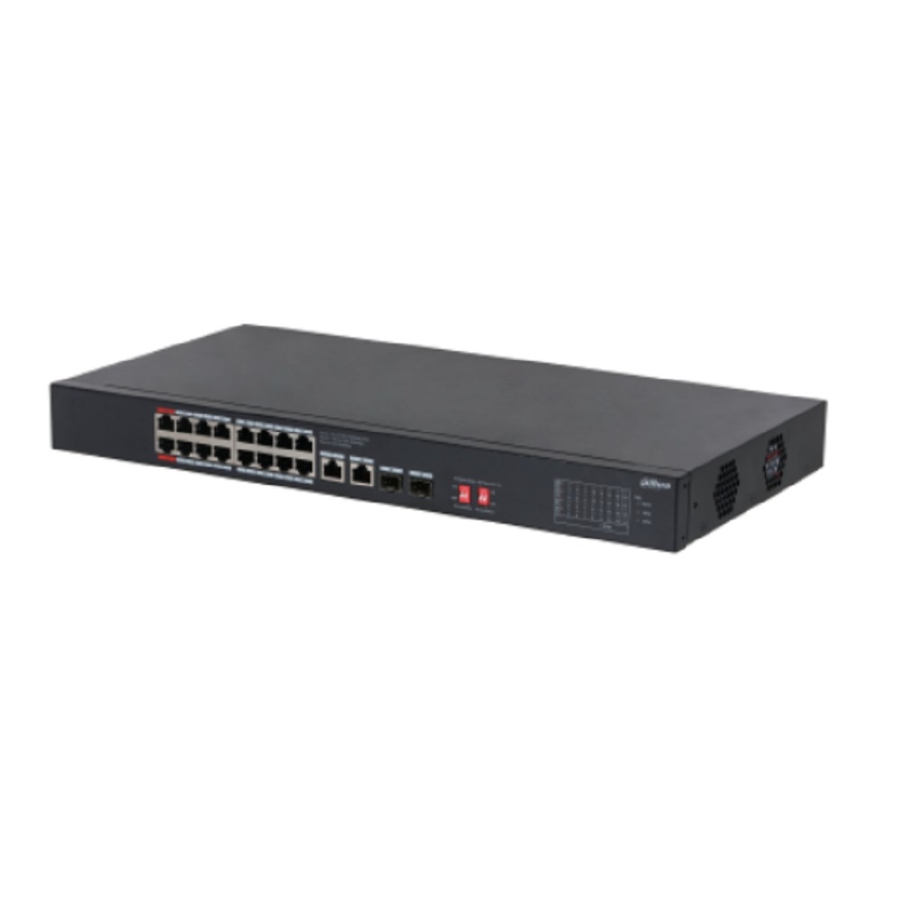 Коммутатор Dahua DH-S3220-16GT-240, L2, 16×1GbE PoE, 2×SFP, 240Вт