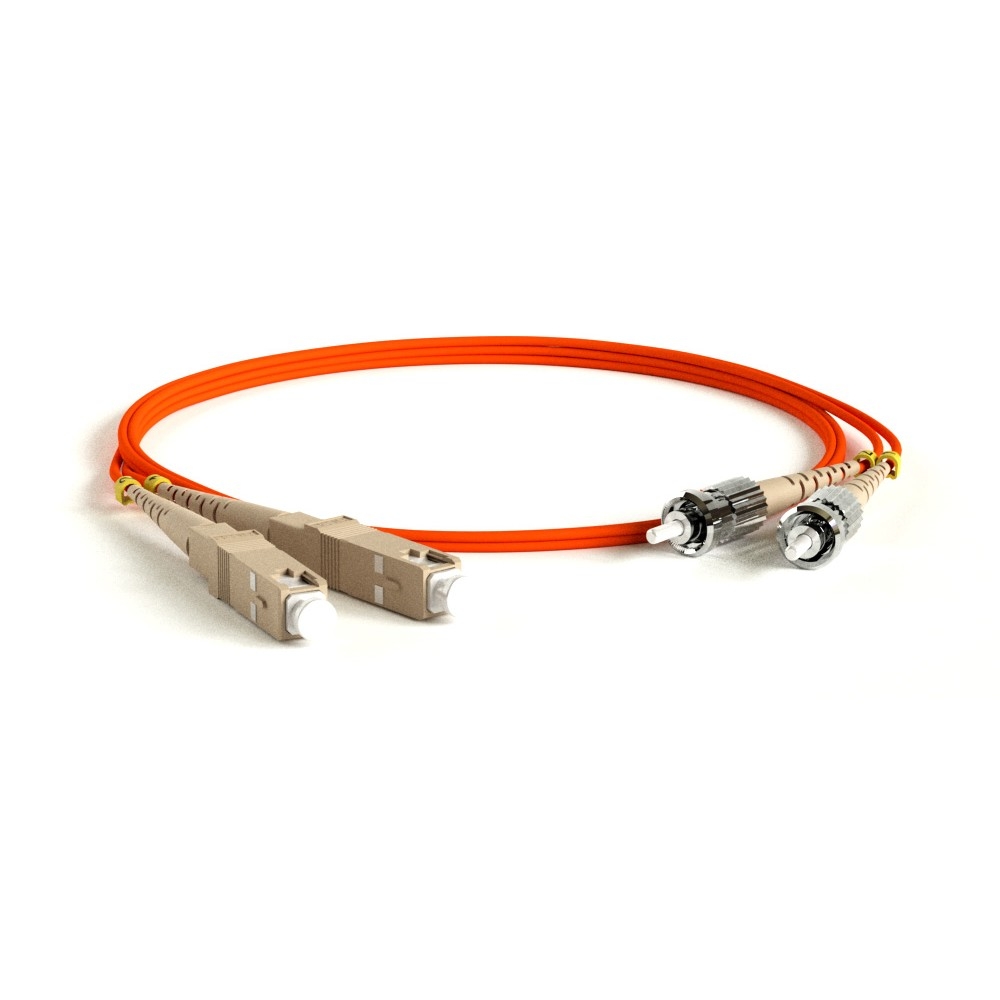 Патч-корд оптический Hyperline FC-D2-62-SC/PR-ST/PR-H-10M-LSZH-OR, MM 62.5/125, ST-SC, duplex, 10м