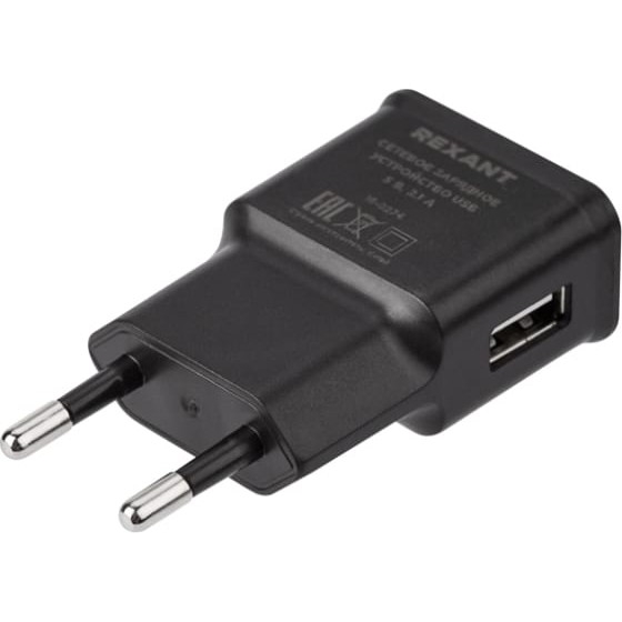 Зарядное устройство сетевое Rexant 16-0274, USB, 5V, 2.1A