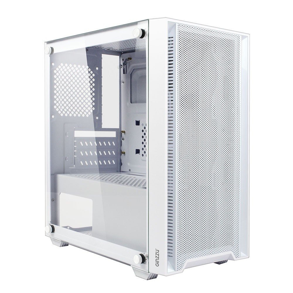 Корпус Ginzzu CL540, mATX, белый, сталь, боковое окно, GPU до 310 мм