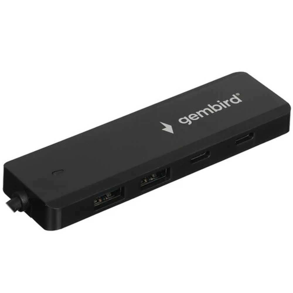 USB-хаб Gembird UHB-C415, 5 портов: 2×USB-A, 2×Type-C, доп. питание Type-C, USB 3.2 Gen1