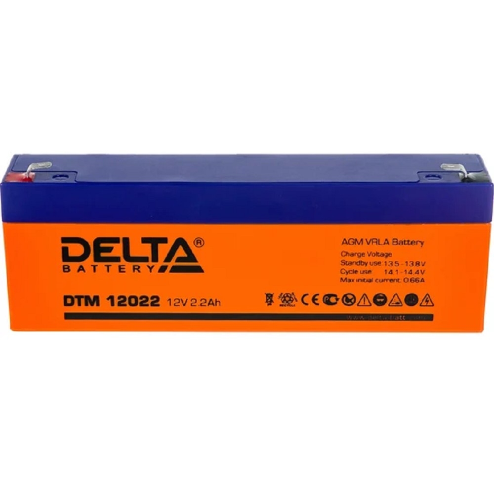 Аккумулятор Delta DTM 12022, 12В, 2.2Ач, AGM