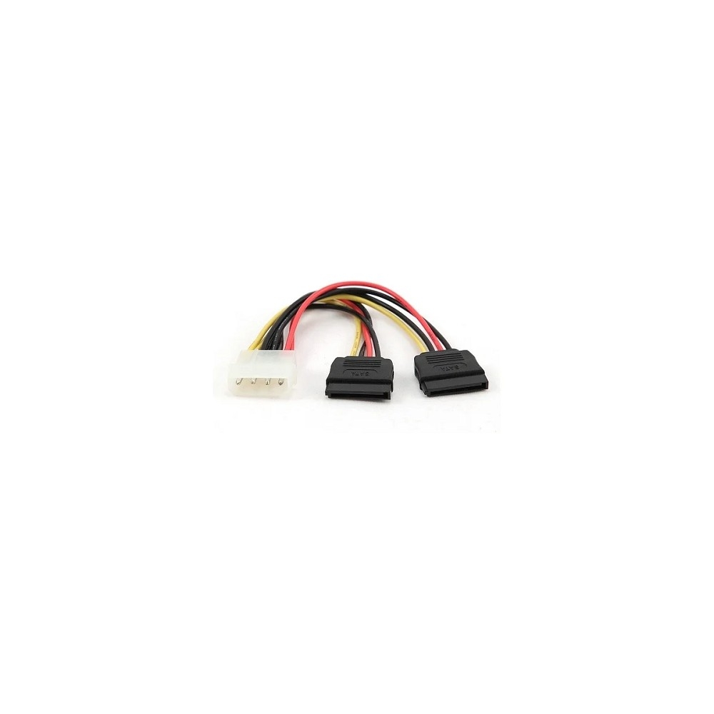 Кабель Cablexpert CC-SATA-PSY-0.3M, Molex→2×SATA, 30 см