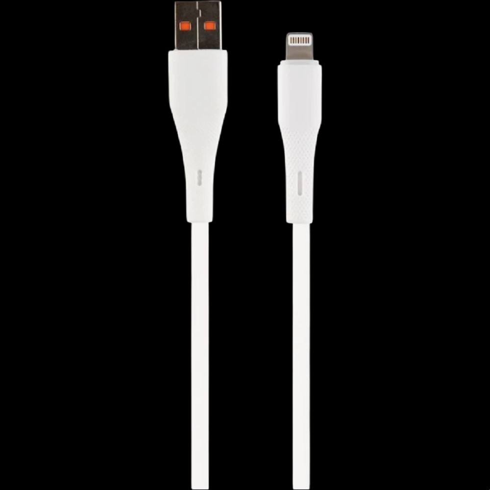 Кабель Perfeo I4338 USB-A — Lightning, 1 м, 2.4 А, силикон, белый