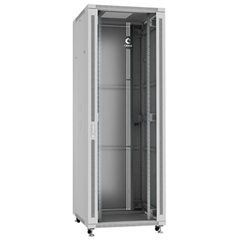 Шкаф телекоммуникационный Cabeus SH-05C-47U80/80, 19", 47U, 800×800мм, стекл. дверь, серый