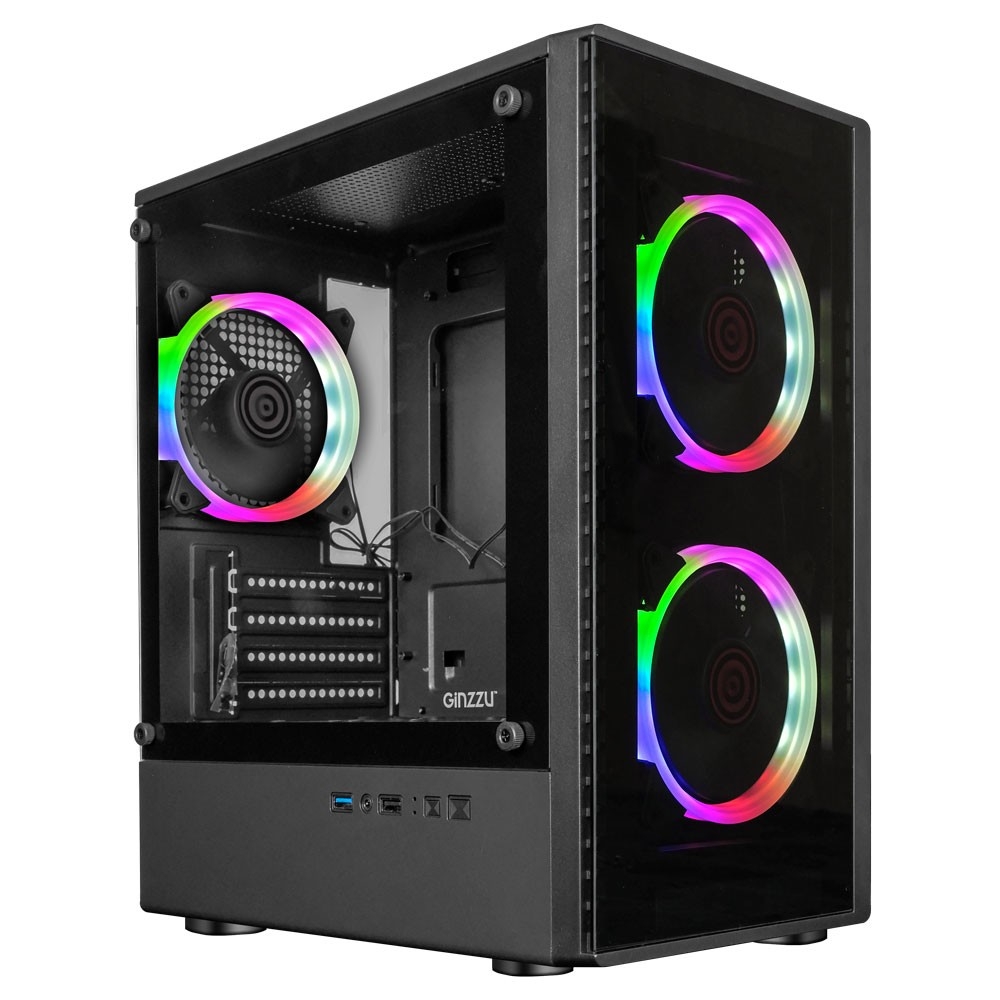 Корпус Ginzzu CL406, mATX, без БП, FRGB