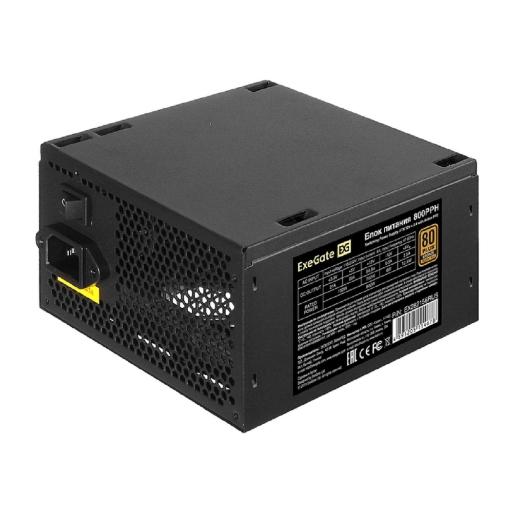 Блок питания ExeGate EX282156RUS-OEM, 800W, 80 PLUS Bronze, ATX